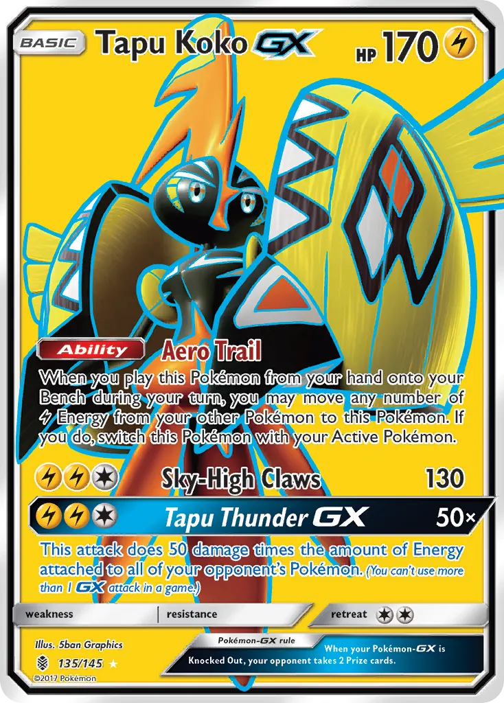Tapu Koko-GX — Guardians Rising 135 Pokémon card
