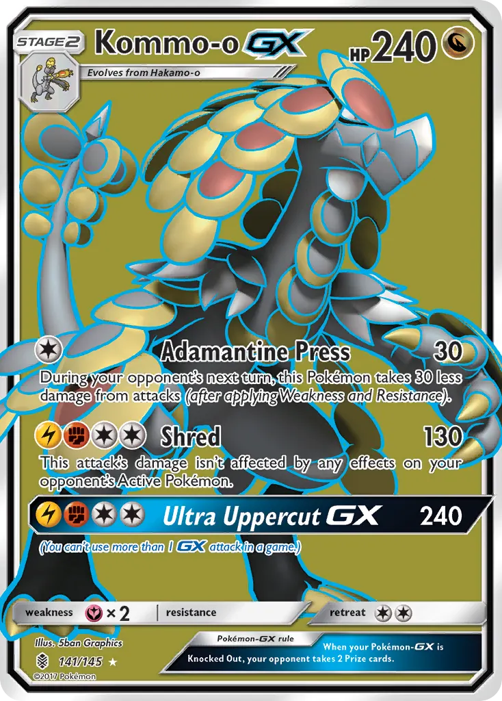 Kommo-o-GX — Guardians Rising 141 Pokémon card