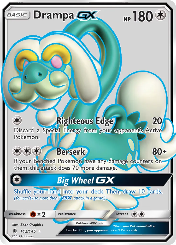 Drampa-GX — Guardians Rising 142 Pokémon card