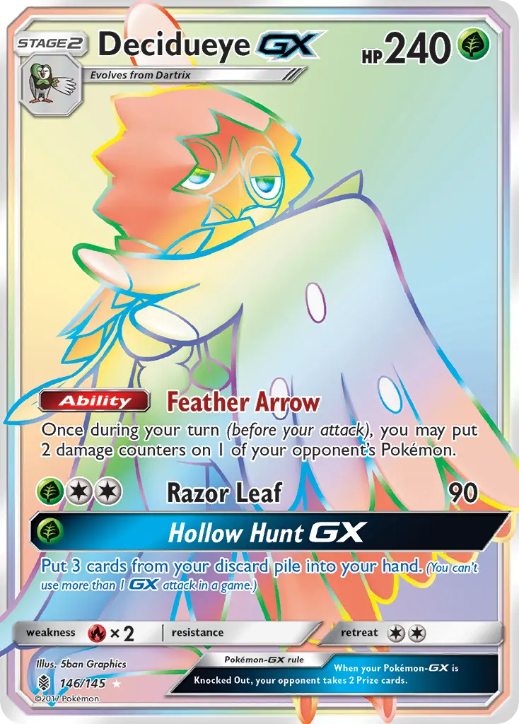 Decidueye-GX — Guardians Rising 146 Pokémon card