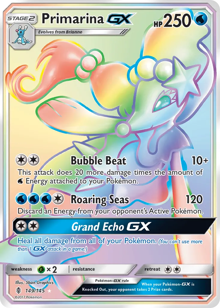 Primarina-GX — Guardians Rising 149 Pokémon card