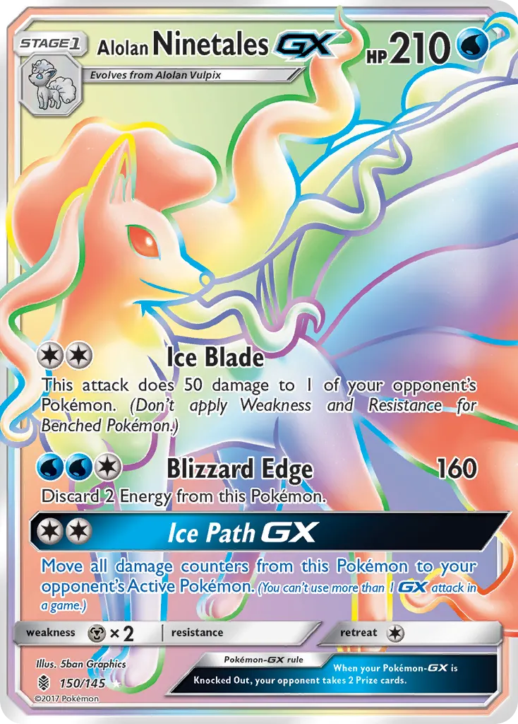 Alolan Ninetales-GX — Guardians Rising 150 Pokémon card