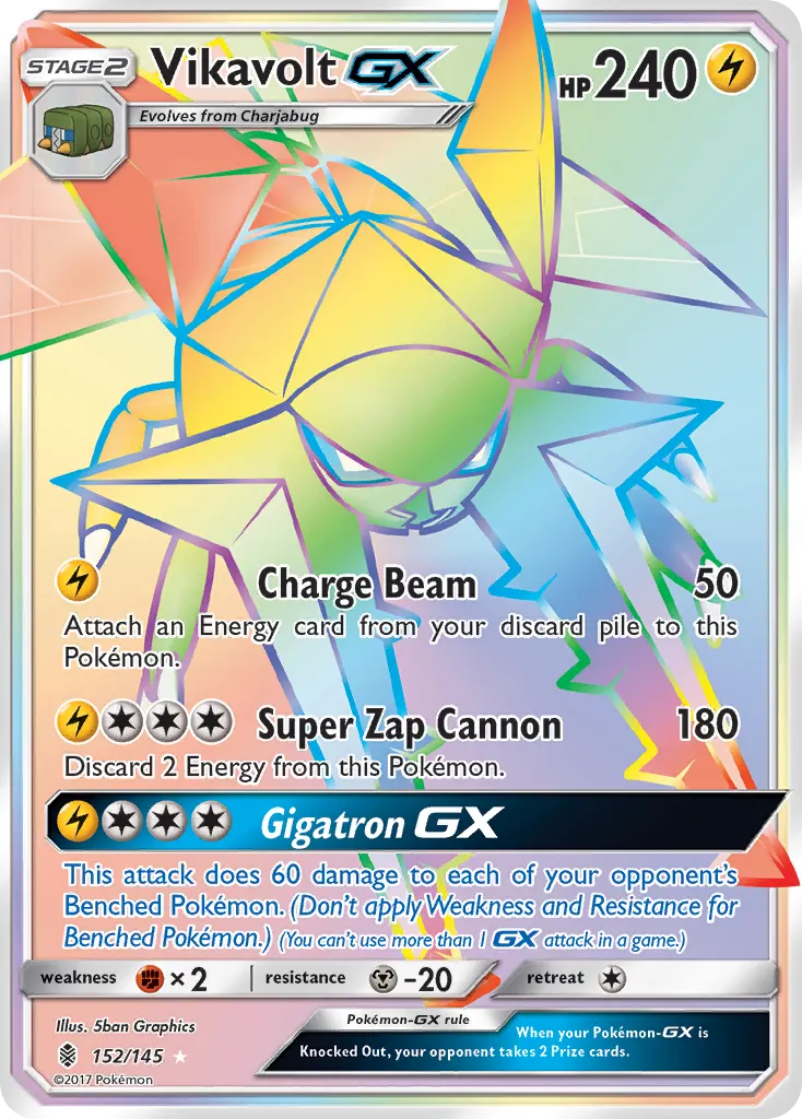 Vikavolt-GX — Guardians Rising 152 Pokémon card