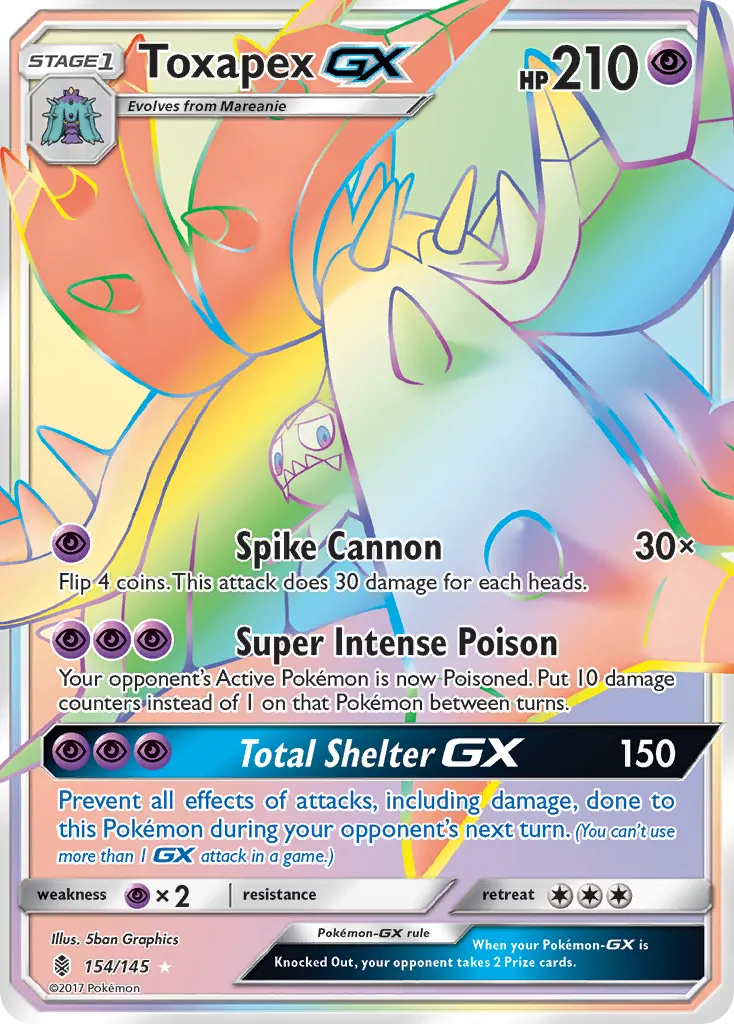 Toxapex-GX — Guardians Rising 154 Pokémon card