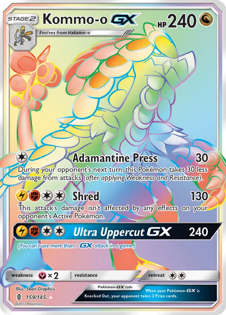 Kommo-o-GX — Guardians Rising 159 Pokémon card