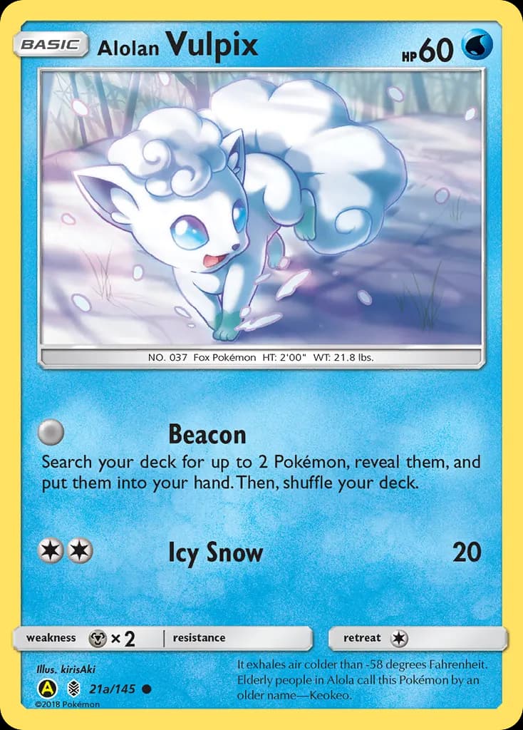Alolan Vulpix — Guardians Rising 21a Pokémon card