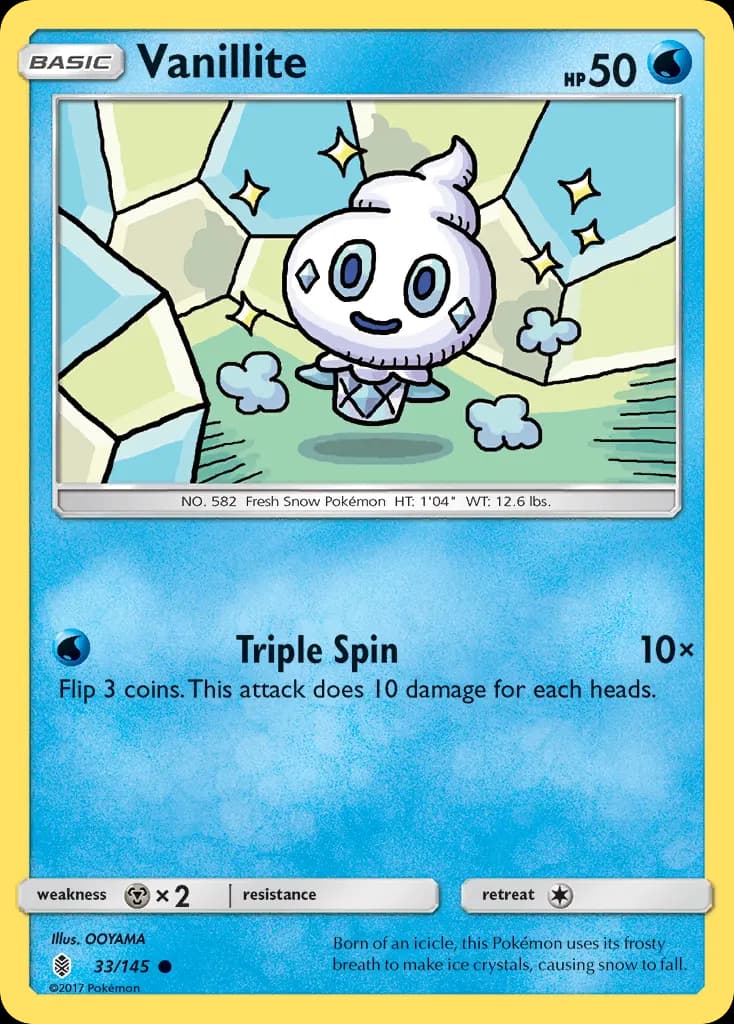 Vanillite — Guardians Rising 33 Pokémon card