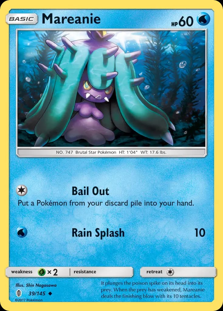 Mareanie — Guardians Rising 39 Pokémon card