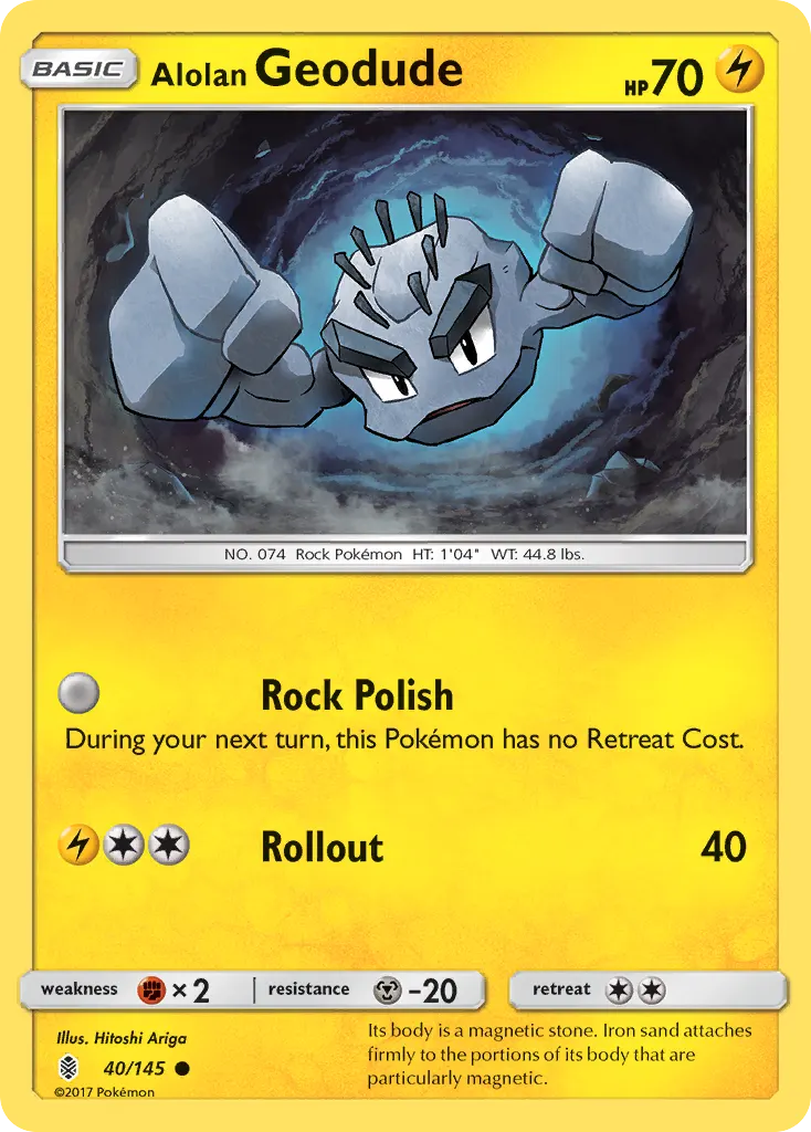 Alolan Geodude — Guardians Rising 40 Pokémon card
