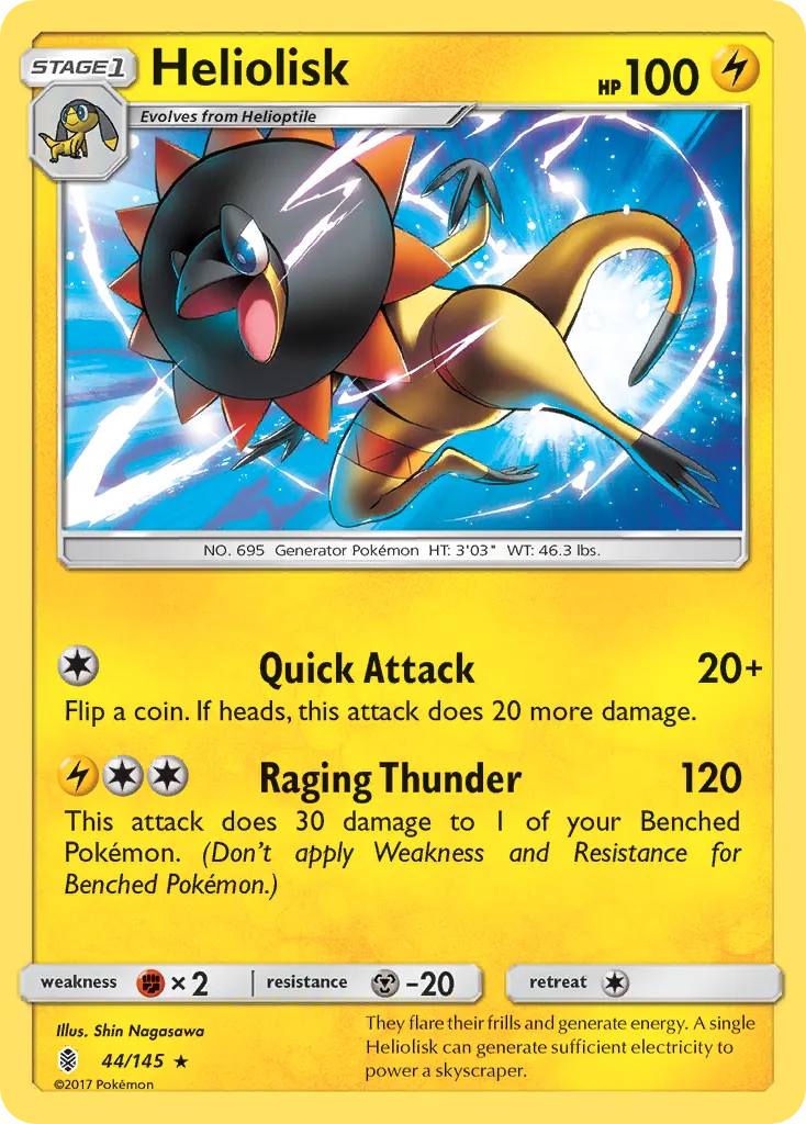 Heliolisk — Guardians Rising 44 Pokémon card