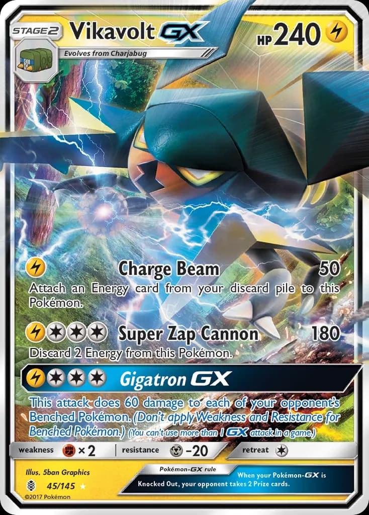 Vikavolt-GX — Guardians Rising 45 Pokémon card