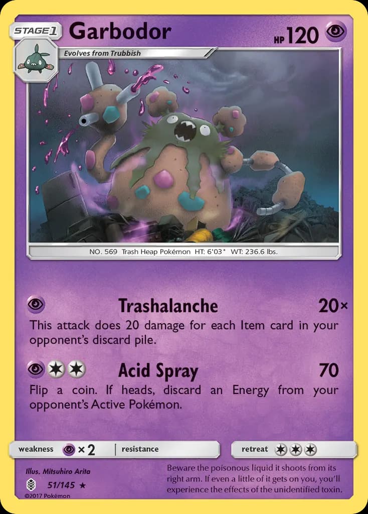 Garbodor — Guardians Rising 51 Pokémon card