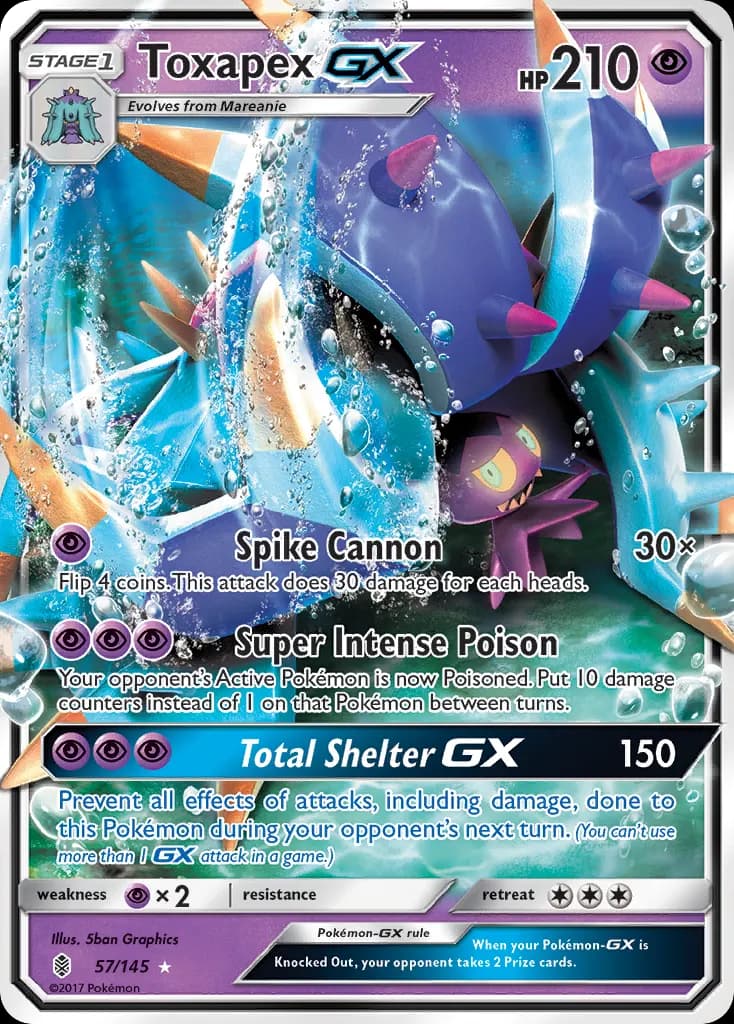 Toxapex-GX — Guardians Rising 57 Pokémon card