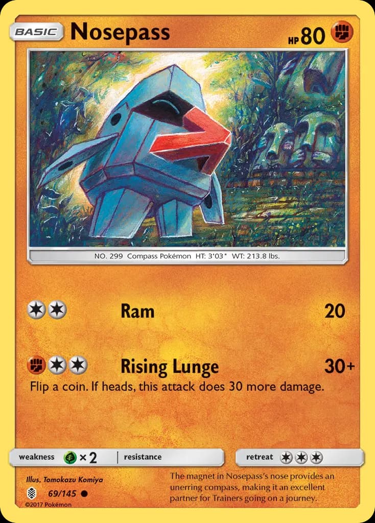 Nosepass — Guardians Rising 69 Pokémon card