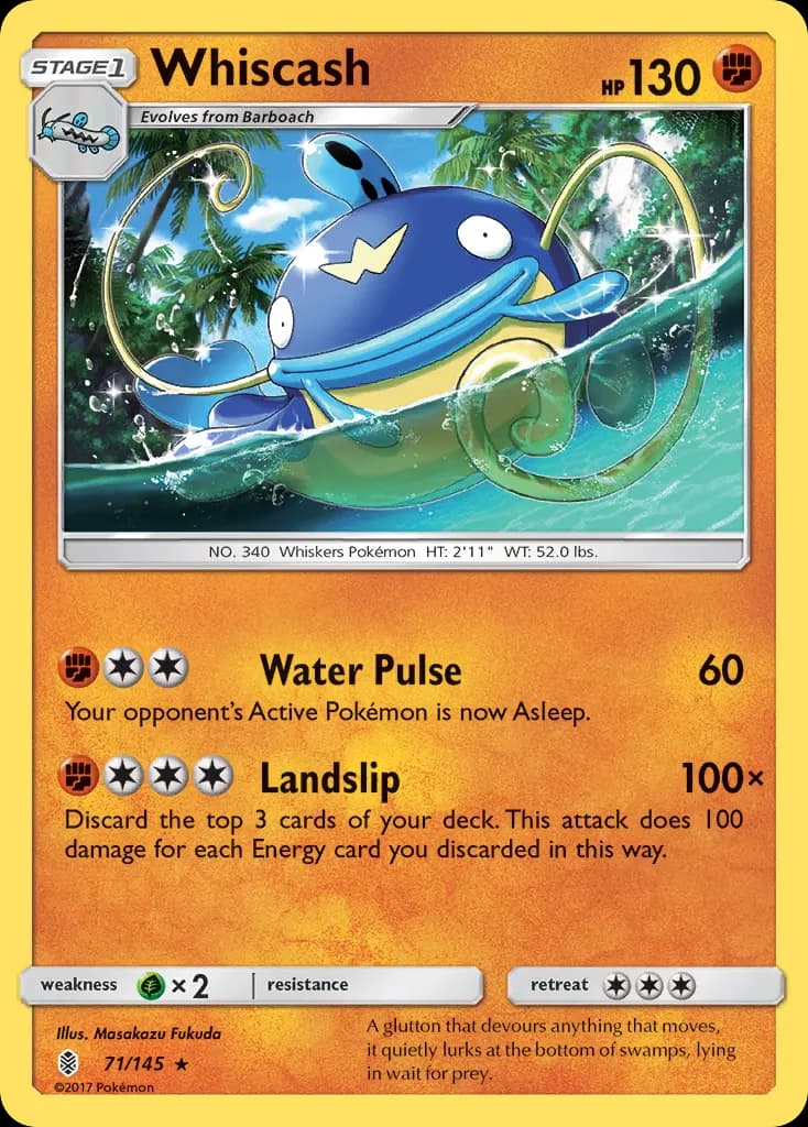 Whiscash — Guardians Rising 71 Pokémon card