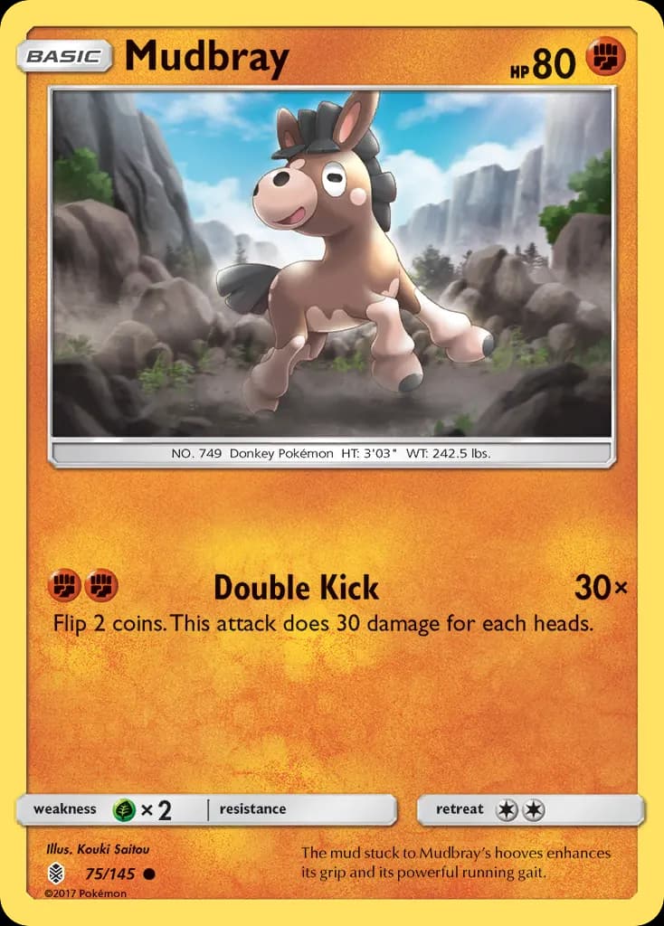 Mudbray — Guardians Rising 75 Pokémon card