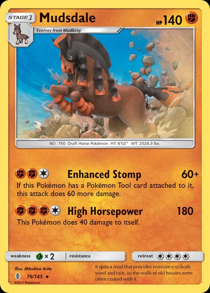 Mudsdale — Guardians Rising 76 Pokémon card