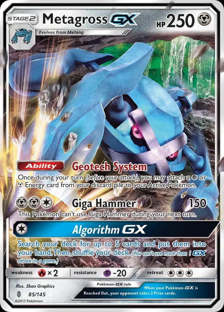 Metagross-GX — Guardians Rising 85 Pokémon card