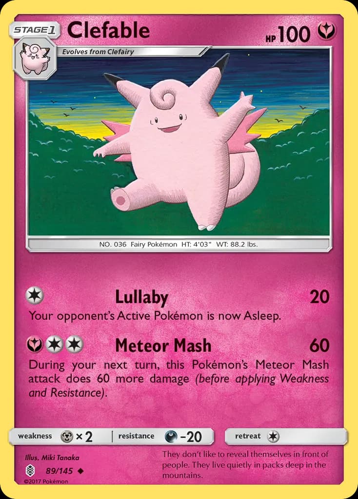 Clefable — Guardians Rising 89 Pokémon card