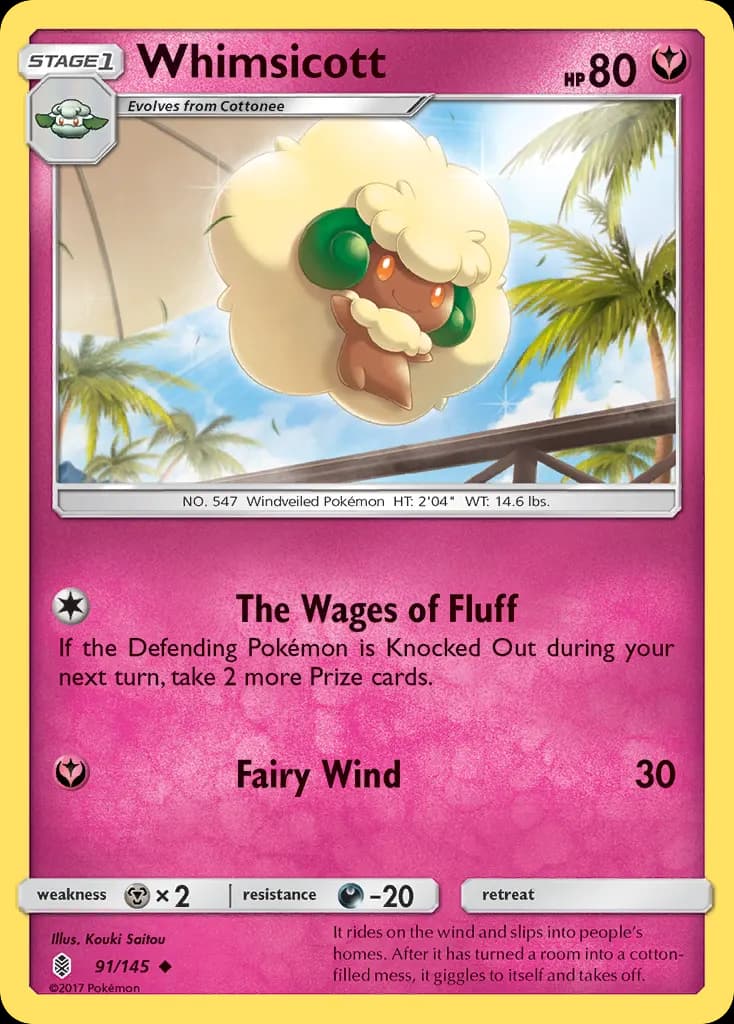 Whimsicott — Guardians Rising 91 Pokémon card