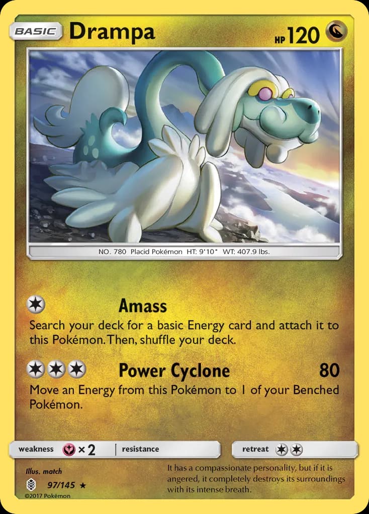Drampa — Guardians Rising 97 Pokémon card