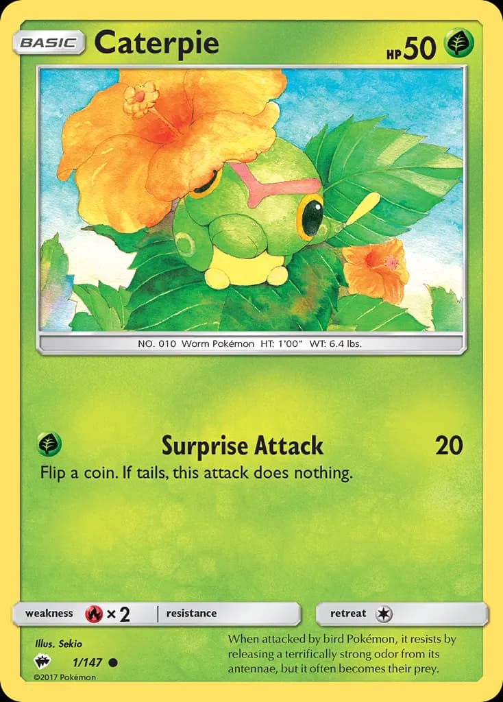 Caterpie — Burning Shadows 1 Pokémon card