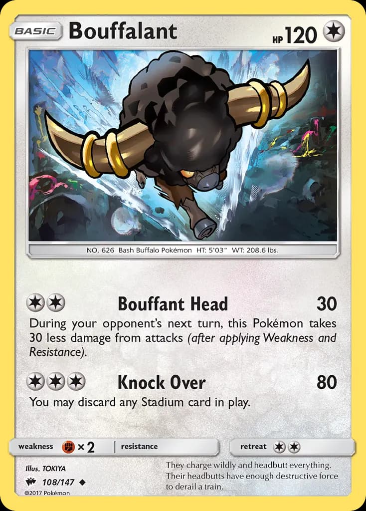 Bouffalant — Burning Shadows 108 Pokémon card