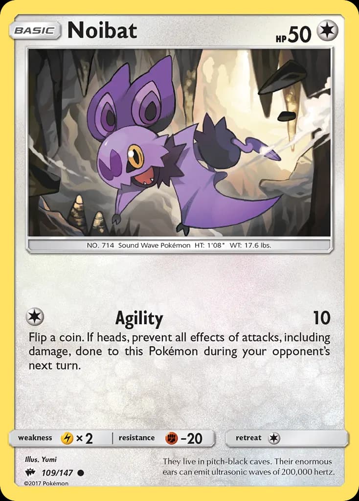 Noibat — Burning Shadows 109 Pokémon card