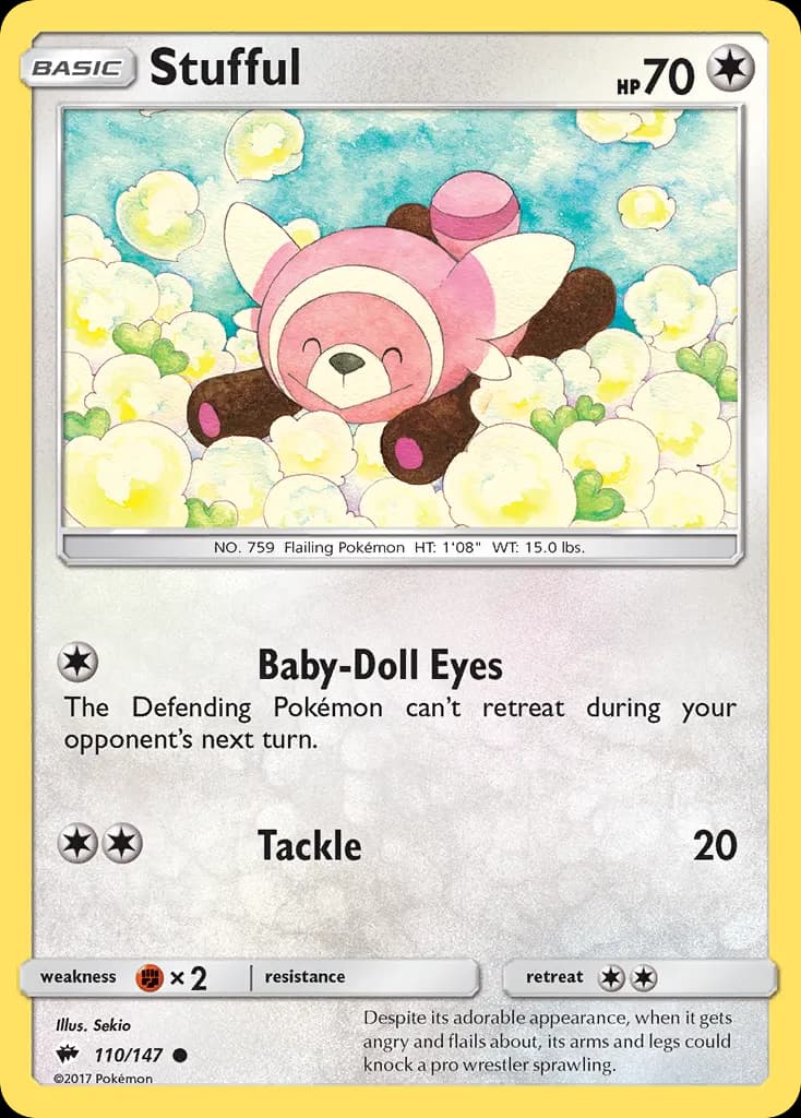 Stufful — Burning Shadows 110 Pokémon card