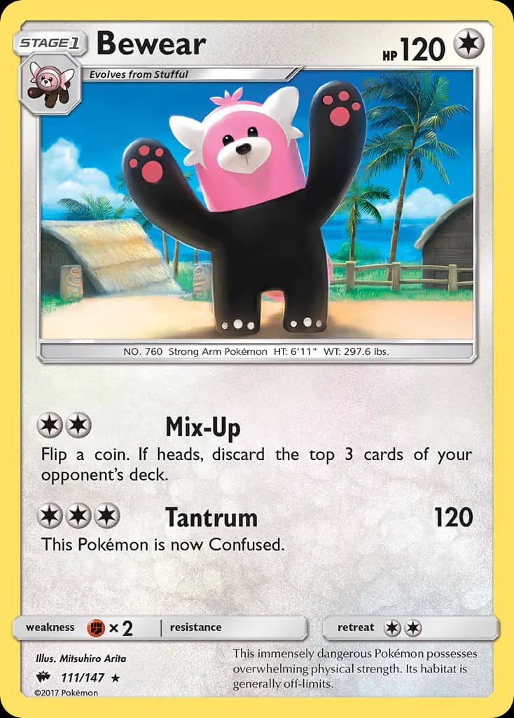 Bewear — Burning Shadows 111 Pokémon card