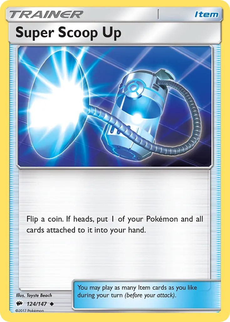 Super Scoop Up — Burning Shadows 124 Pokémon card