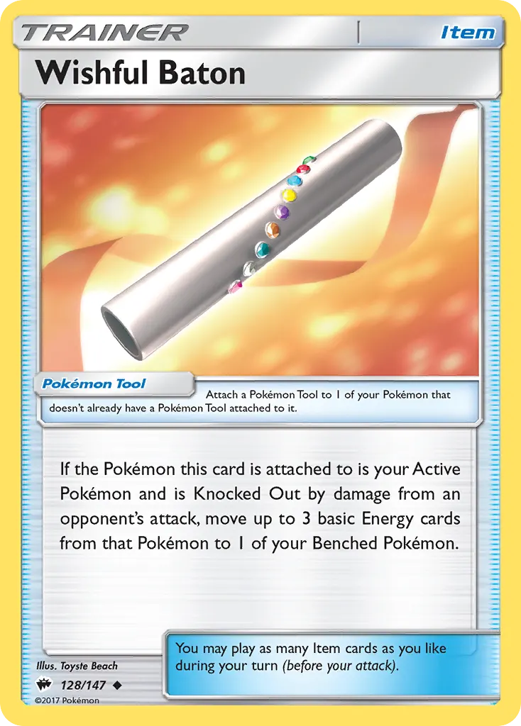 Wishful Baton — Burning Shadows 128 Pokémon card