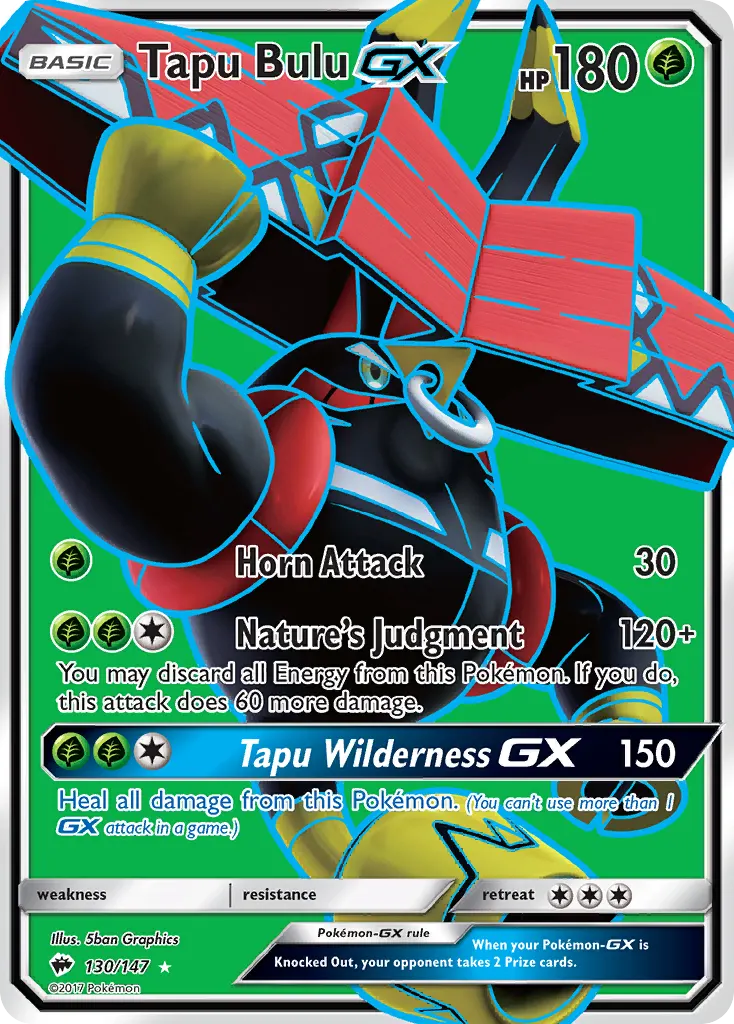 Tapu Bulu-GX — Burning Shadows 130 Pokémon card