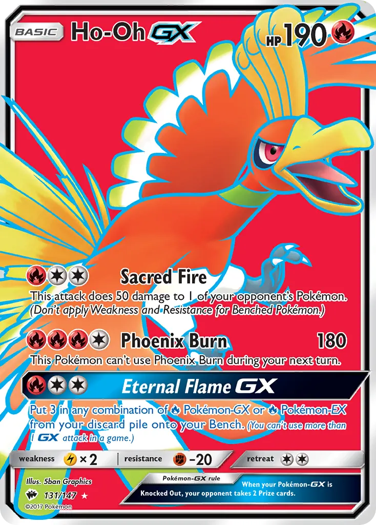 Ho-Oh-GX — Burning Shadows 131 Pokémon card