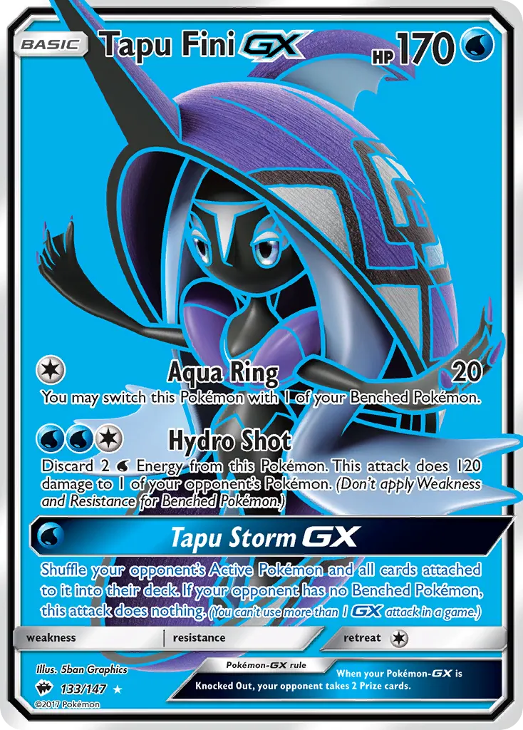 Tapu Fini-GX — Burning Shadows 133 Pokémon card