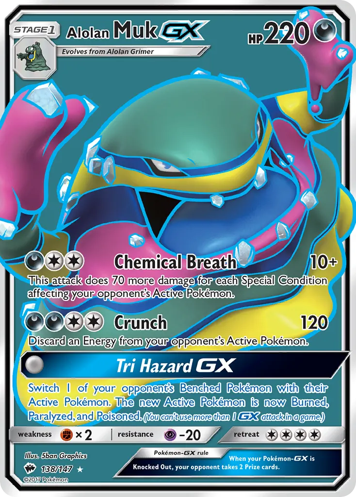 Alolan Muk-GX — Burning Shadows 138 Pokémon card
