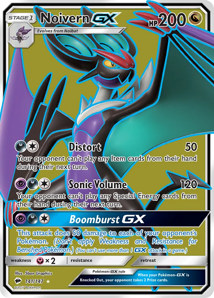Noivern-GX — Burning Shadows 141 Pokémon card