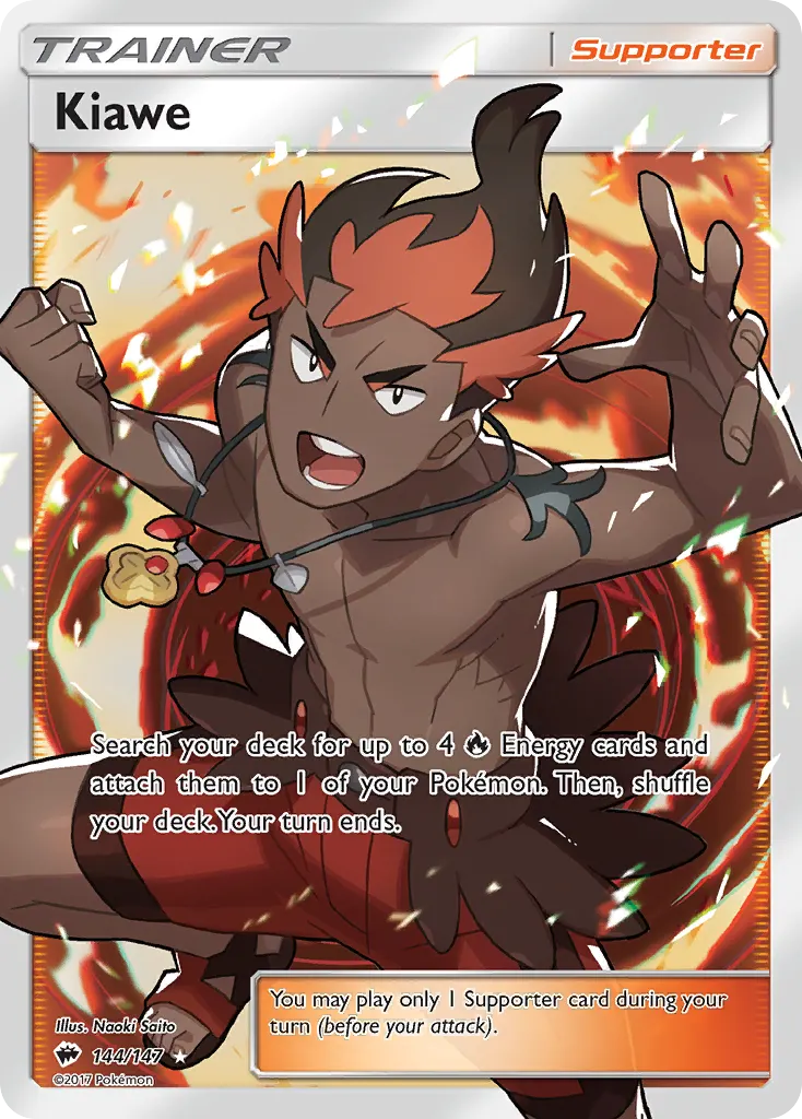 Kiawe — Burning Shadows 144 Pokémon card