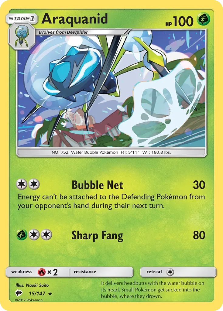 Araquanid — Burning Shadows 15 Pokémon card