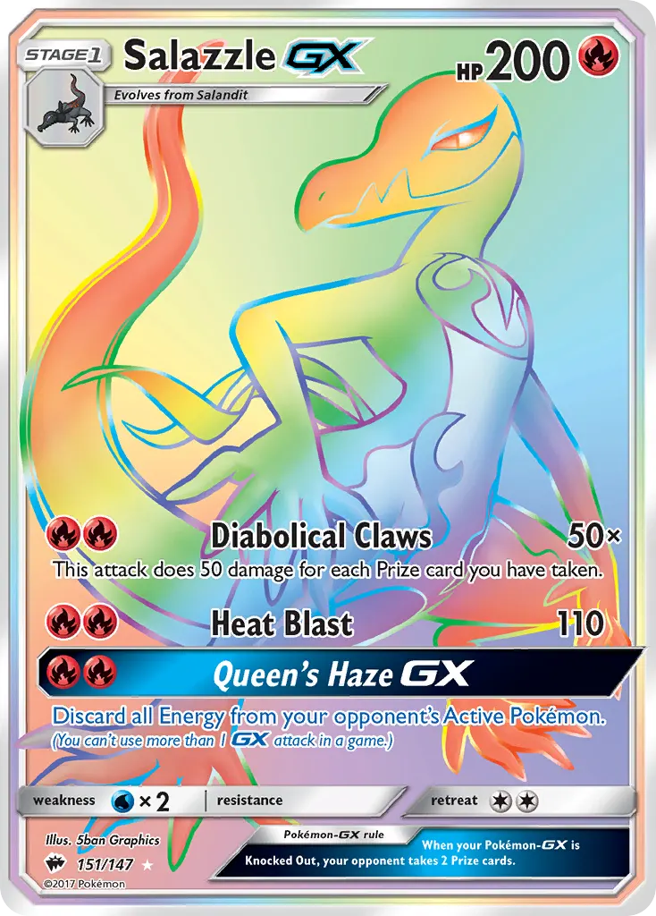 Salazzle-GX — Burning Shadows 151 Pokémon card