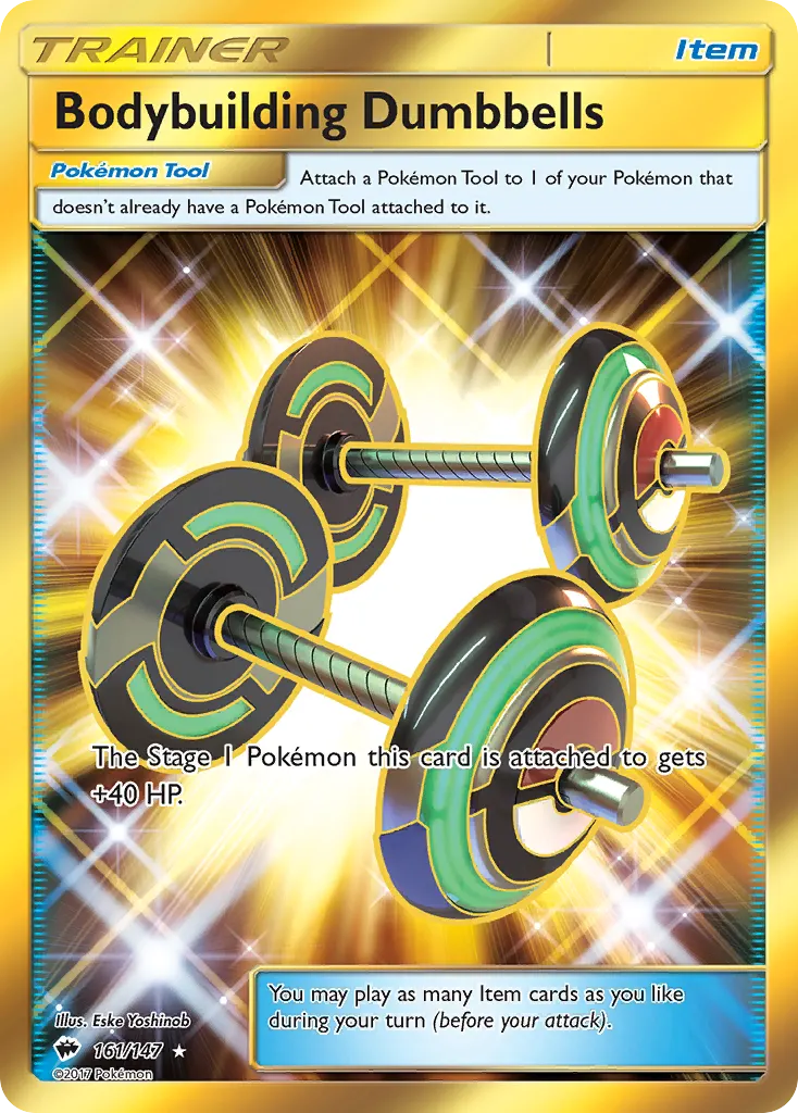 Bodybuilding Dumbbells — Burning Shadows 161 Pokémon card