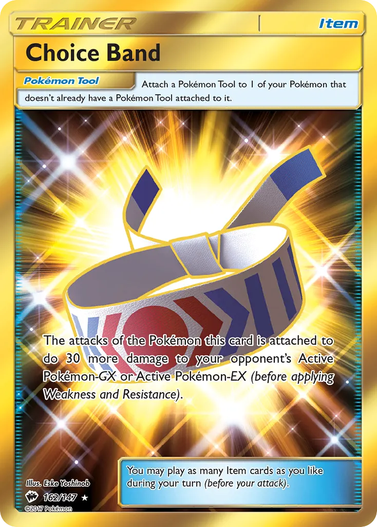 Choice Band — Burning Shadows 162 Pokémon card