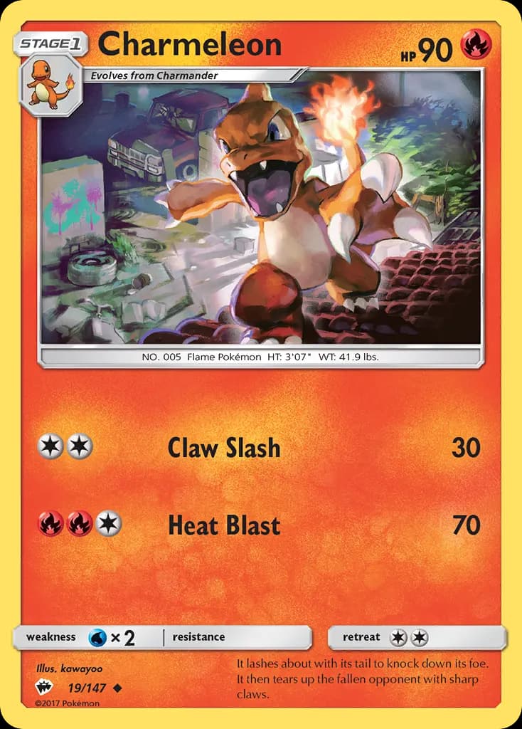 Charmeleon — Burning Shadows 19 Pokémon card