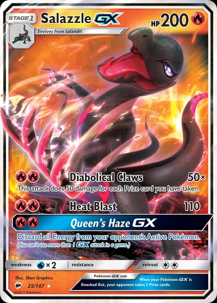 Salazzle-GX — Burning Shadows 25 Pokémon card