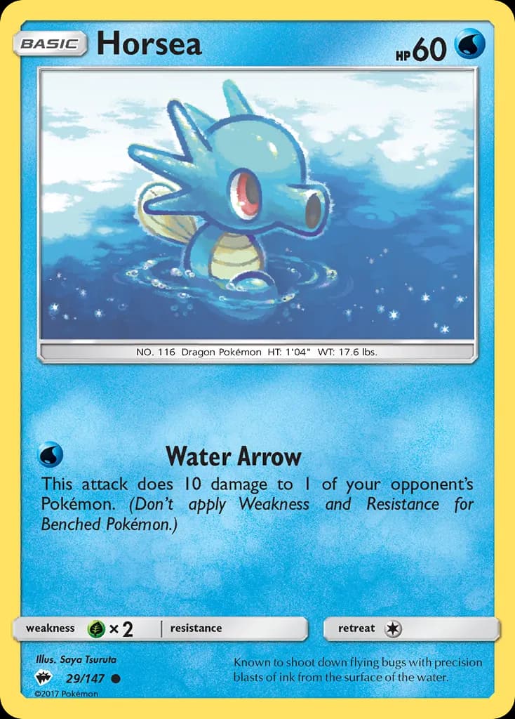 Horsea — Burning Shadows 29 Pokémon card