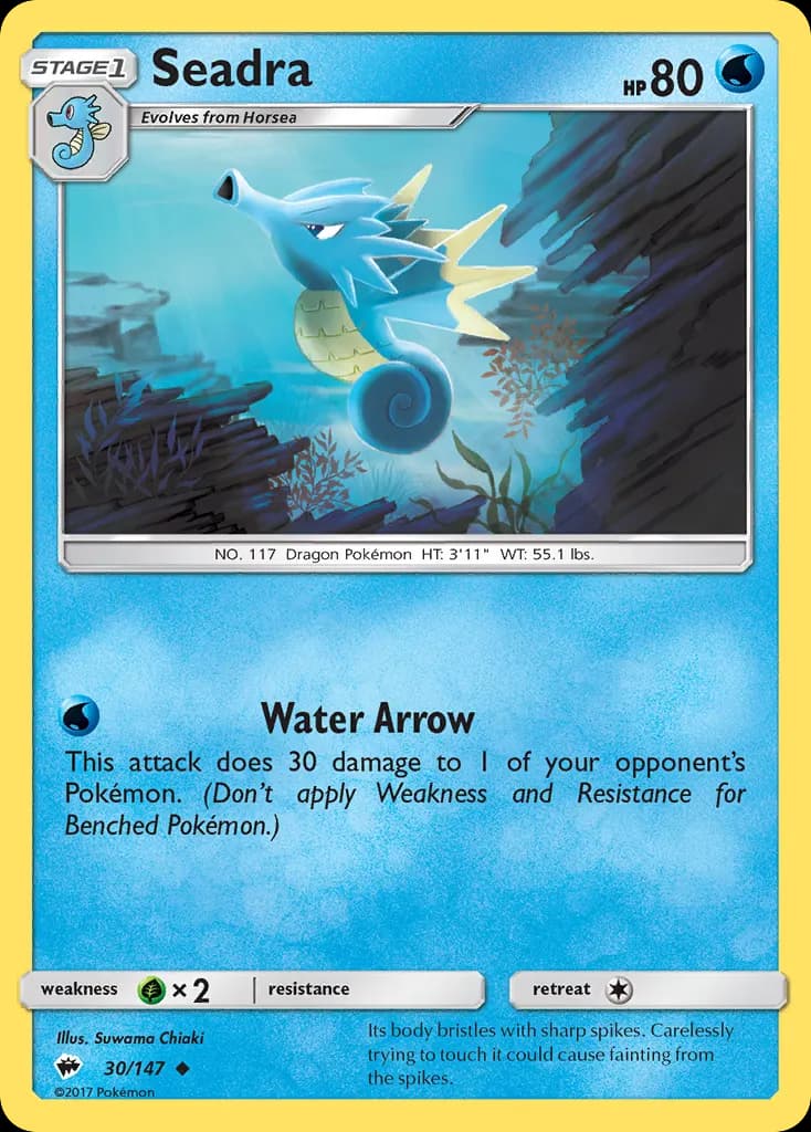 Seadra — Burning Shadows 30 Pokémon card