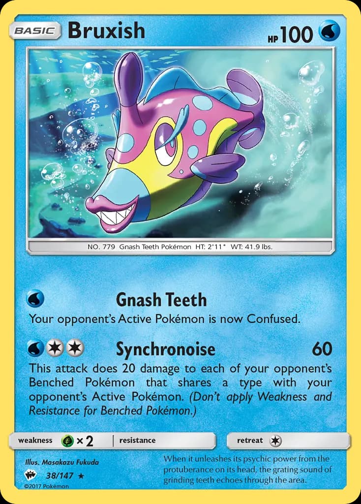 Bruxish — Burning Shadows 38 Pokémon card