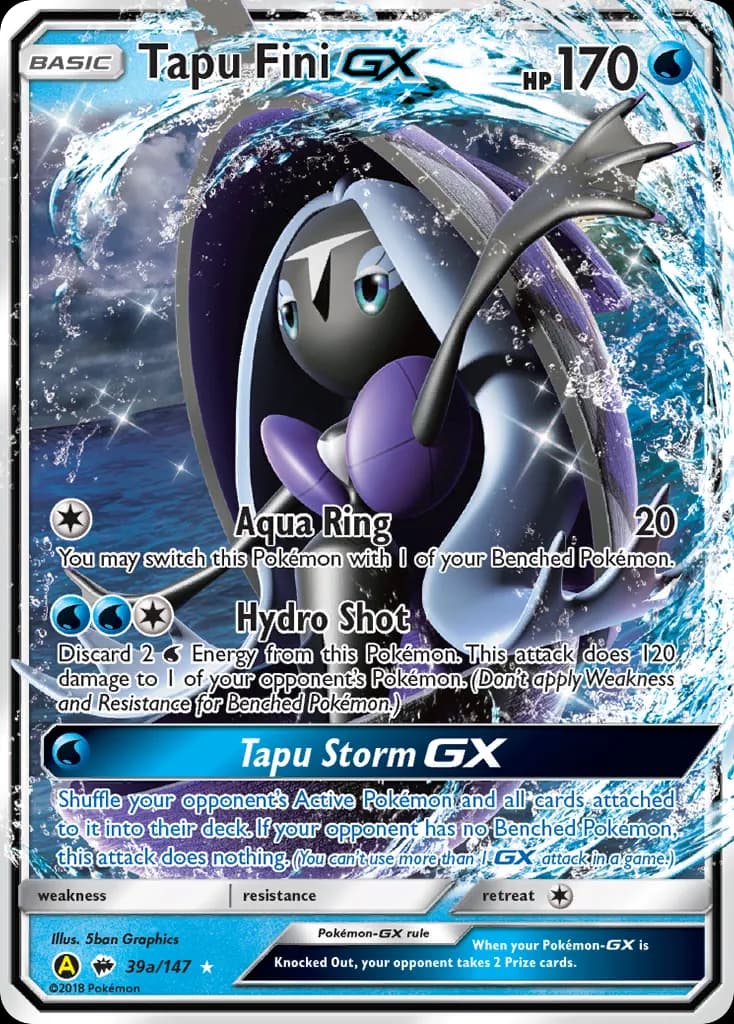 Tapu Fini-GX — Burning Shadows 39a Pokémon card