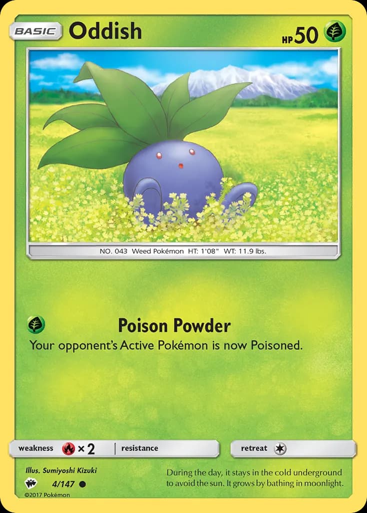 Oddish — Burning Shadows 4 Pokémon card