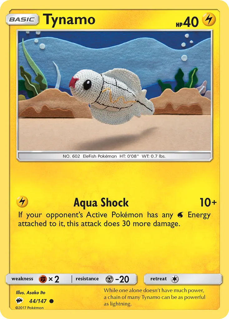 Tynamo — Burning Shadows 44 Pokémon card